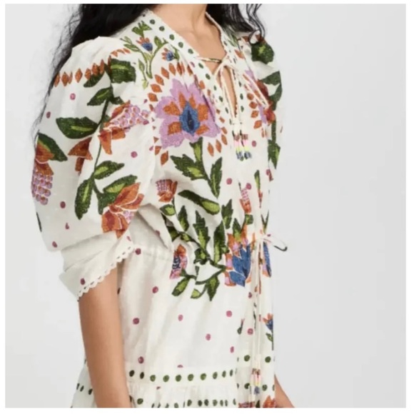 Farm Rio White Garden Mini Dress - Picture 5 of 6